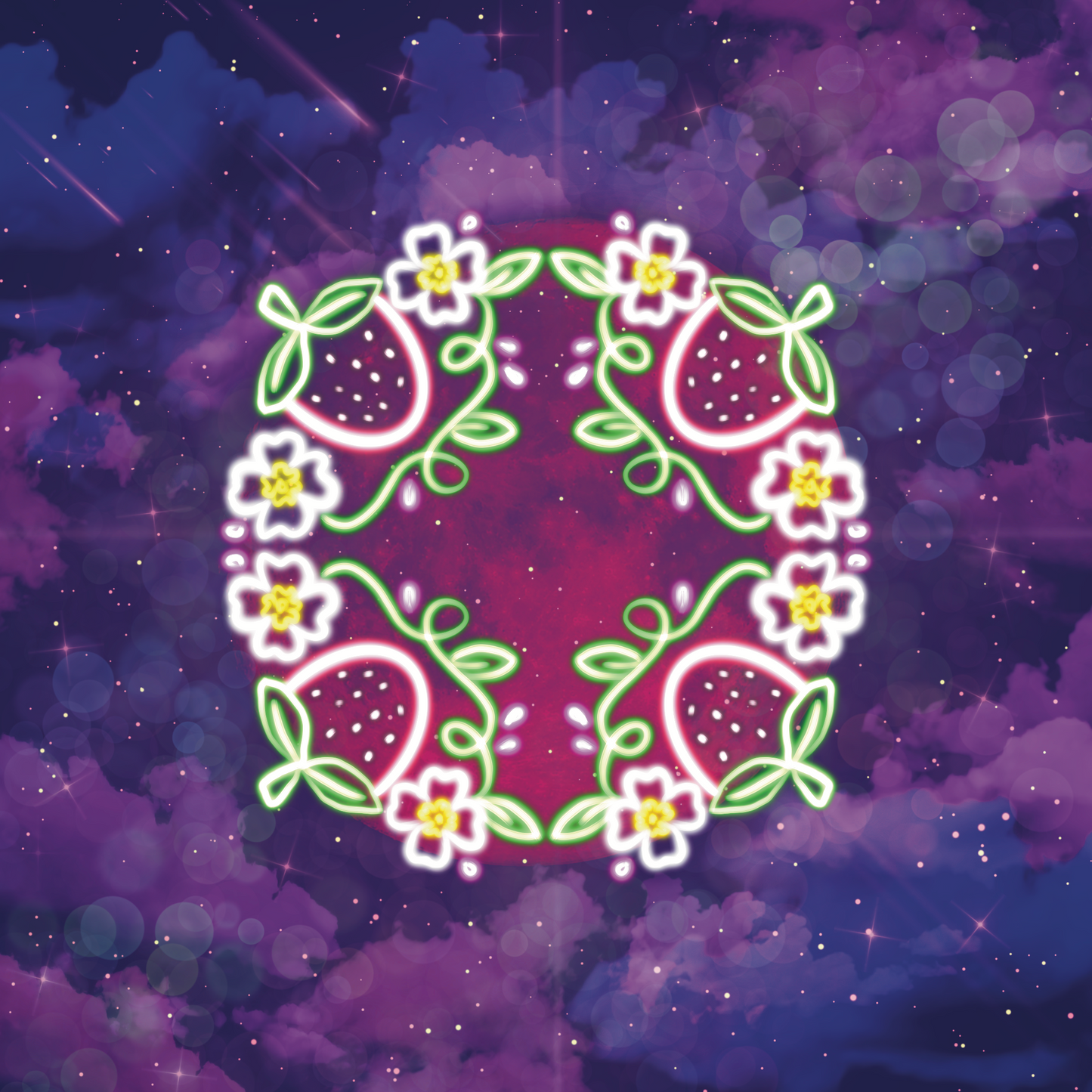 strawberry moon art print