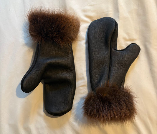 black moose hide mittens
