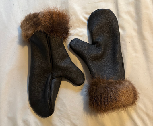 black moose hide mittens